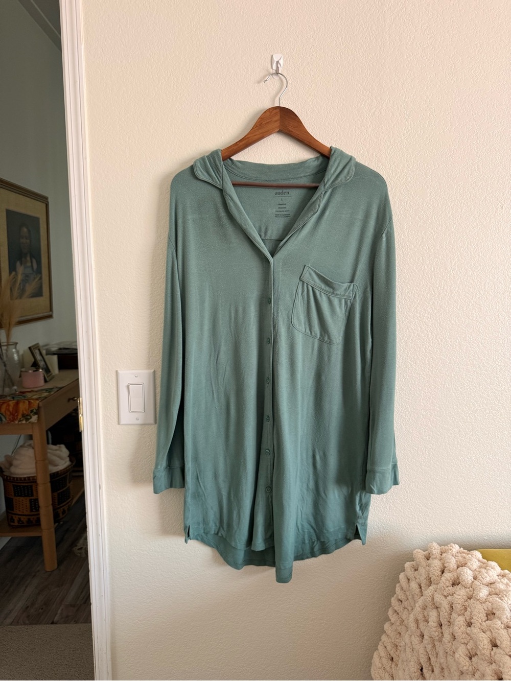 Auden Sage Green Lightweight Hooded Shirt-Cover